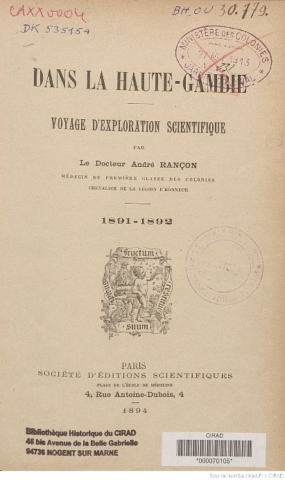 Dans la Haute-Gambie : voyage d'exploration scientifique